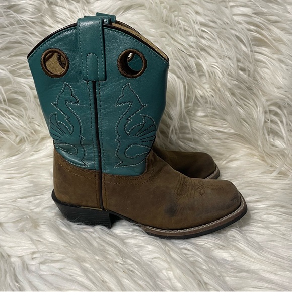 Masterson Boot Shoes Masterson Turquoise Brown Leather Cowboy Boots